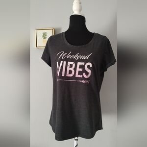 Casual Graphic Tee - Charcoal